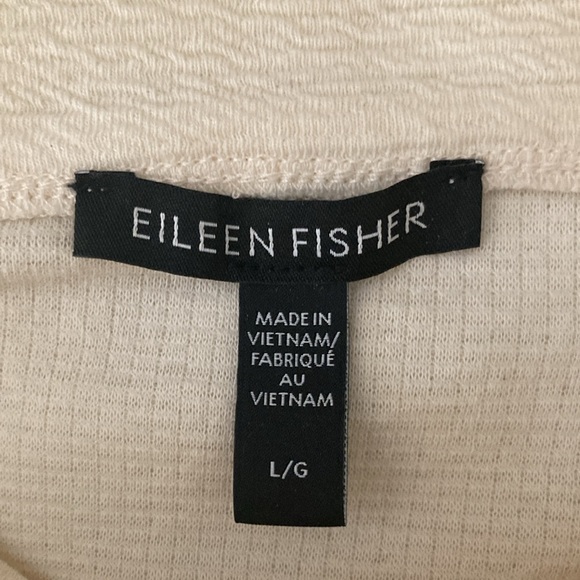 Eileen Fisher Long Sleeve winter white boat neck top L - Picture 2 of 5